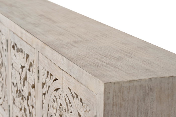 Giner y Colomer Aparador Madera de Mango y Patas Metal Blanco Envejecido 80x190x38 cm